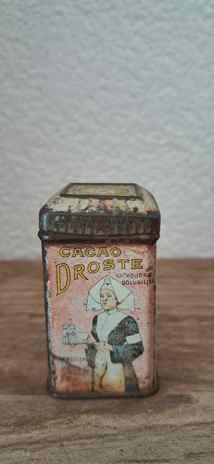 Zeldzaam Antiek Droste Cacao Monsterblikje, Verzamelen, Blikken, Ophalen of Verzenden, Gebruikt, Overige, Droste