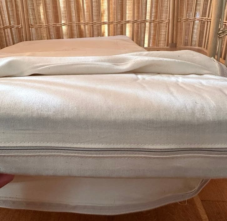 Biologisch ledikant matras kokos+topper en hoeslaken, Huis en Inrichting, Ophalen, Overige materialen, Zo goed als nieuw, Crème