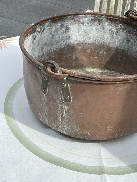 Antieke Koperen Ketel met Handvatten, Ophalen of Verzenden, Koper