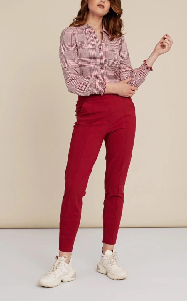 Studio anneloes kate broek L rood travelstof, Kleding | Dames, Ophalen of Verzenden, Zo goed als nieuw, X, Rood
