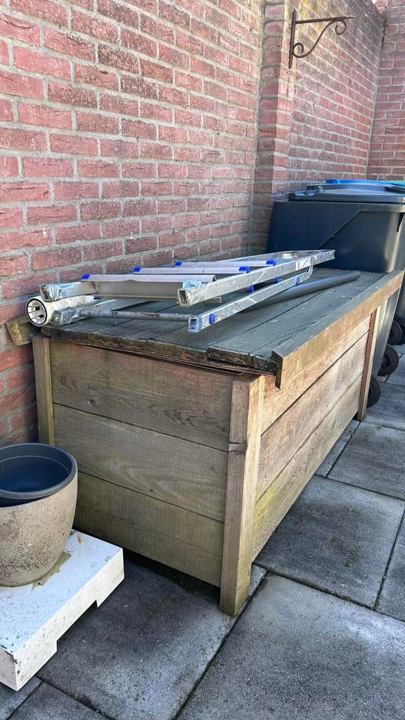 Kussen - deken opberg kast, Tuin en Terras, Ophalen, Zo goed als nieuw, Hout, Overige typen