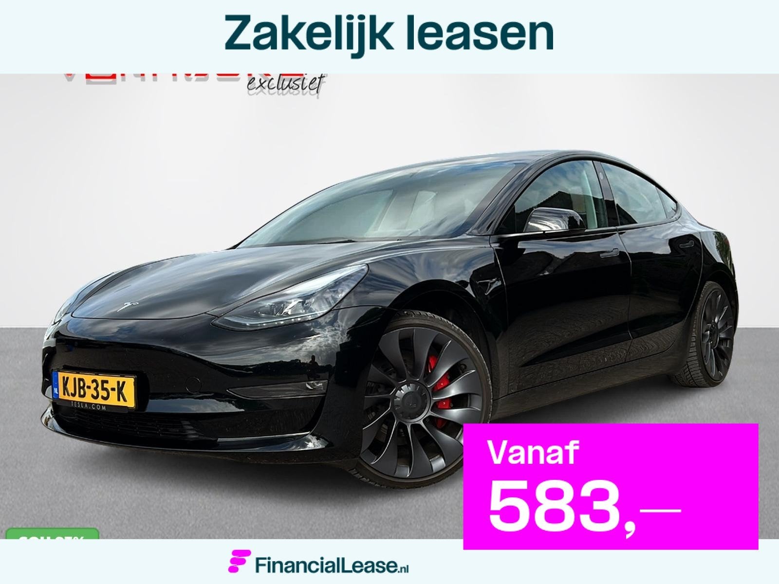 Tesla Model 3 Performance AWD 75 kWh, Automaat, Gebruikt, Zwart, 547 km