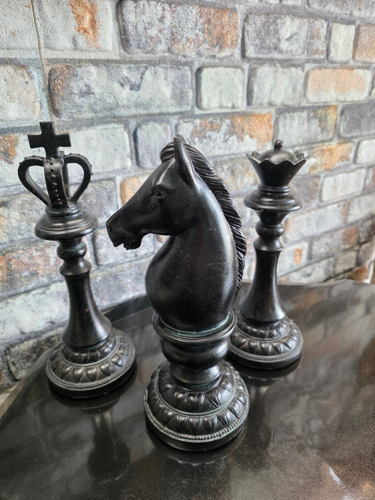 schaakstukken set van 3, Antiek en Kunst, Ophalen of Verzenden, Overige materialen