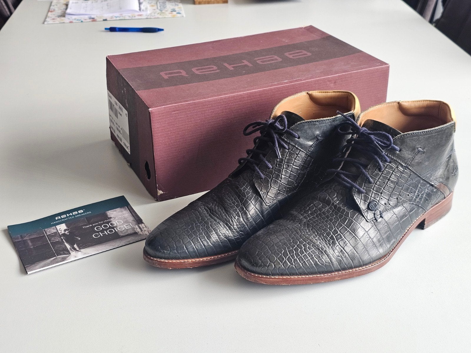 Rehab Veterboots zwart Croco mt 45 zeer mooi / bijna nieuw, Zwart, Boots, Ophalen of Verzenden, Zo goed als nieuw