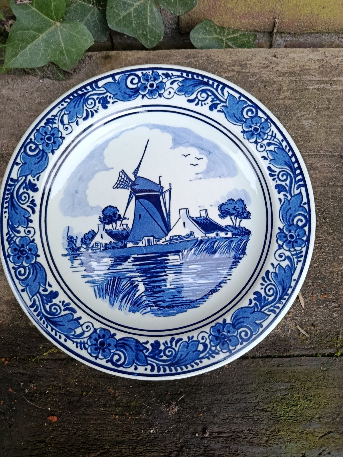 Delfts Blauw bord met molen decoratie, Antiek en Kunst, Antiek | Wandborden en Tegels, Ophalen of Verzenden