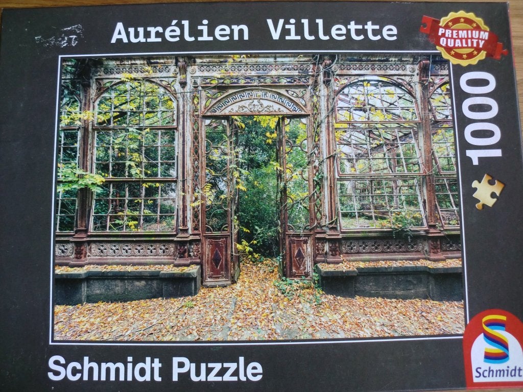 Schmidt legpuzzel, 1000 stukjes, Begroeide boogvensters, Ophalen of Verzenden, 500 t/m 1500 stukjes, Zo goed als nieuw, Legpuzzel
