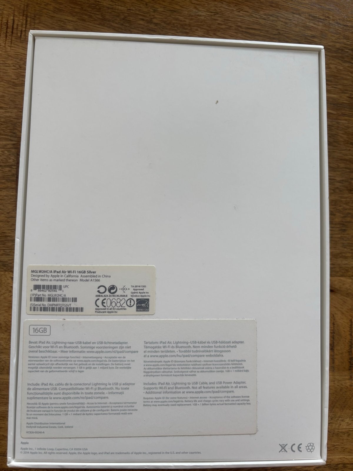 Apple iPad Air 16GB Wi-Fi Zilver (scherm defect), Computers en Software, Apple iPads, 10 inch, Apple iPad Air, Ophalen of Verzenden