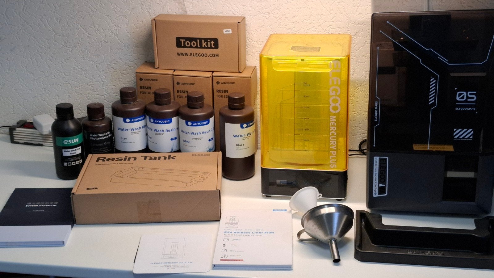 Complete Elegoo Mars 5 Resin 3D-printer set – Zeer compleet!, Ophalen, Ingebouwde Wi-Fi, Anycubic en Elegoo, Resin/Hars