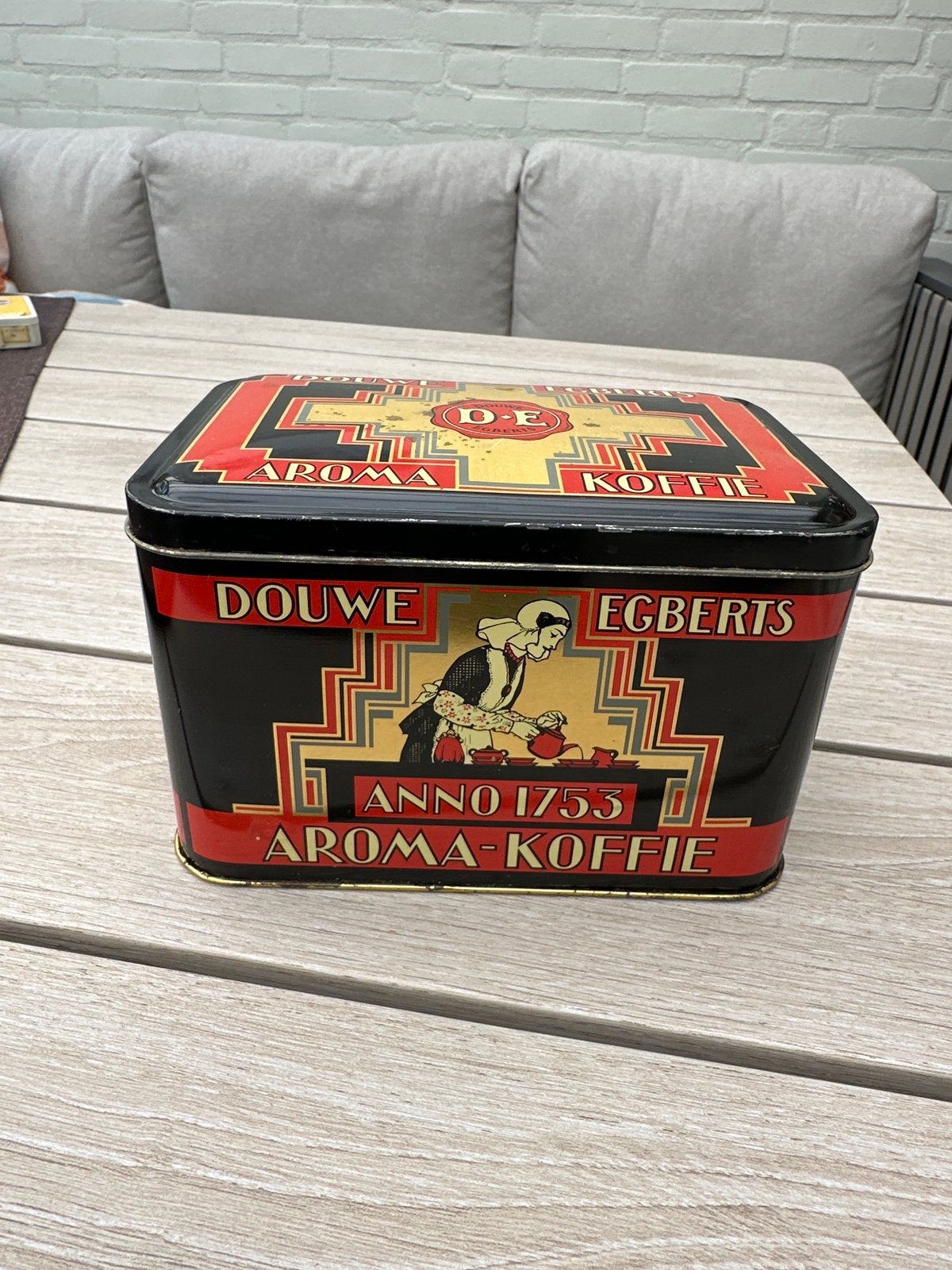 Vintage Douwe Egberts Aroma Koffie blik jaren '70, Verzamelen, Ophalen of Verzenden, Gebruikt, Koffie, Douwe Egberts