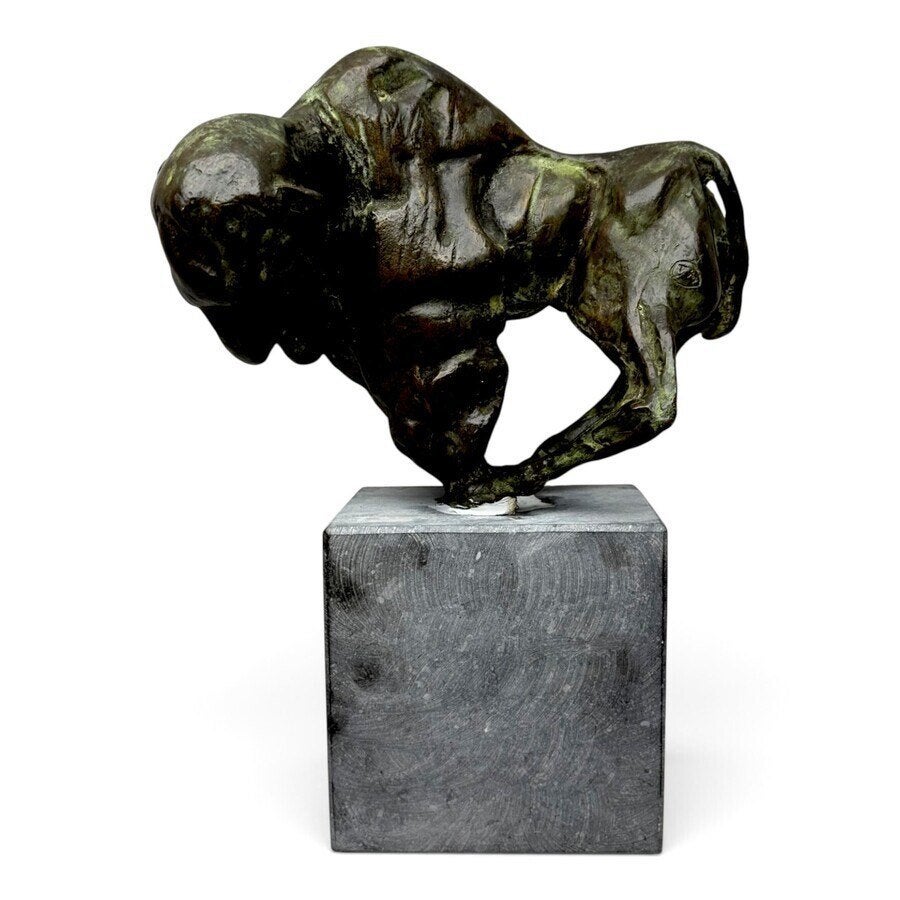 Theo Mackaay (1950) - 'Bizon', Ophalen of Verzenden, Brons