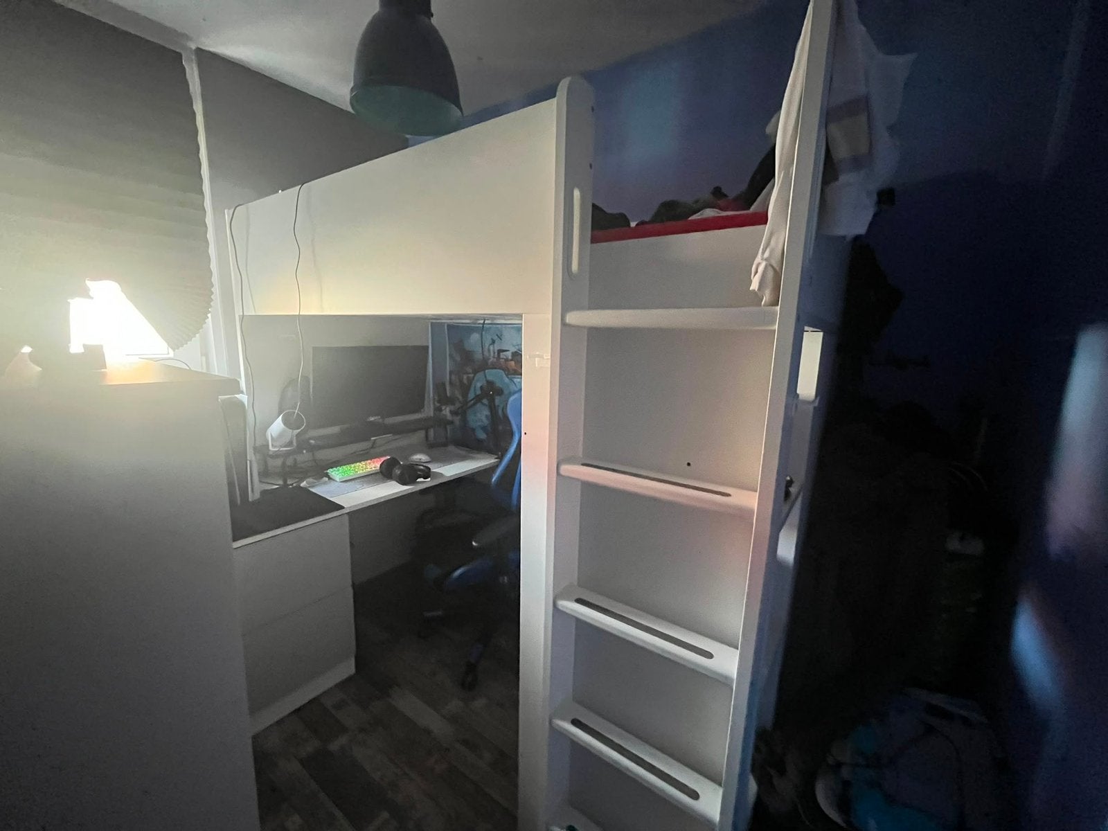 Ikea hoogslaper met bureau en kledingkast, Ophalen, Gebruikt, Eenpersoons, 200 cm