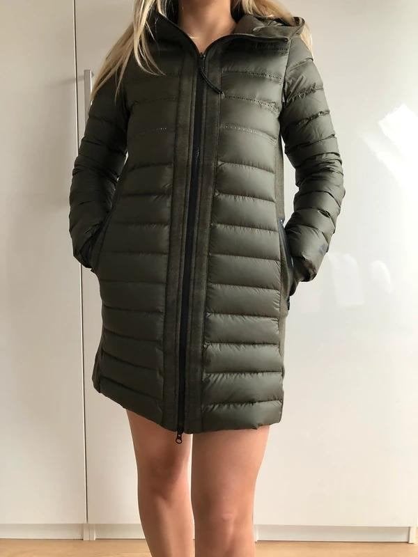 Nike Tech Fleece Aeroloft 800 Down Parka XS Khaki Puffer, Nike, Ophalen of Verzenden, Zo goed als nieuw, Maat 34 (XS) of kleiner