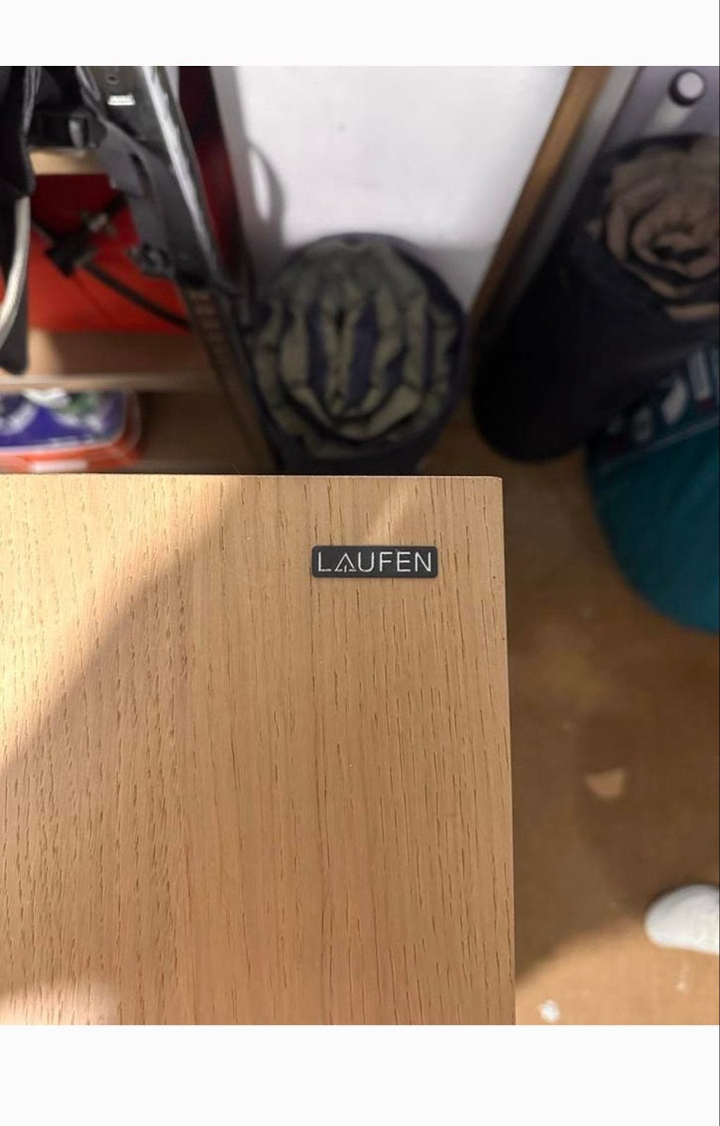 Laufen Eikenhouten ladeblok voor 2 wastafels, Ophalen, Gebruikt, 100 tot 150 cm, Minder dan 100 cm