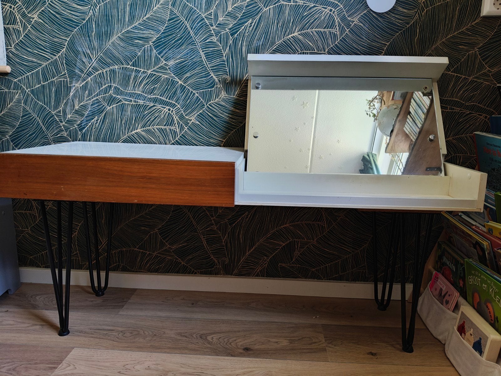 Vintage kaptafel 1970, Huis en Inrichting, Tafels | Kaptafels, Gebruikt, Minder dan 100 cm, 50 tot 100 cm, Hout, Ophalen