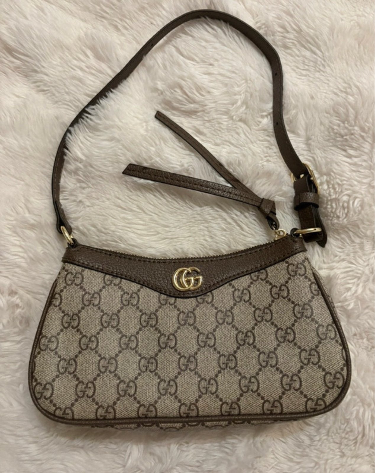 Gucci GG Supreme Mini Schoudertasje nieuw !!, Verzenden, Nieuw, Bruin, Schoudertasje