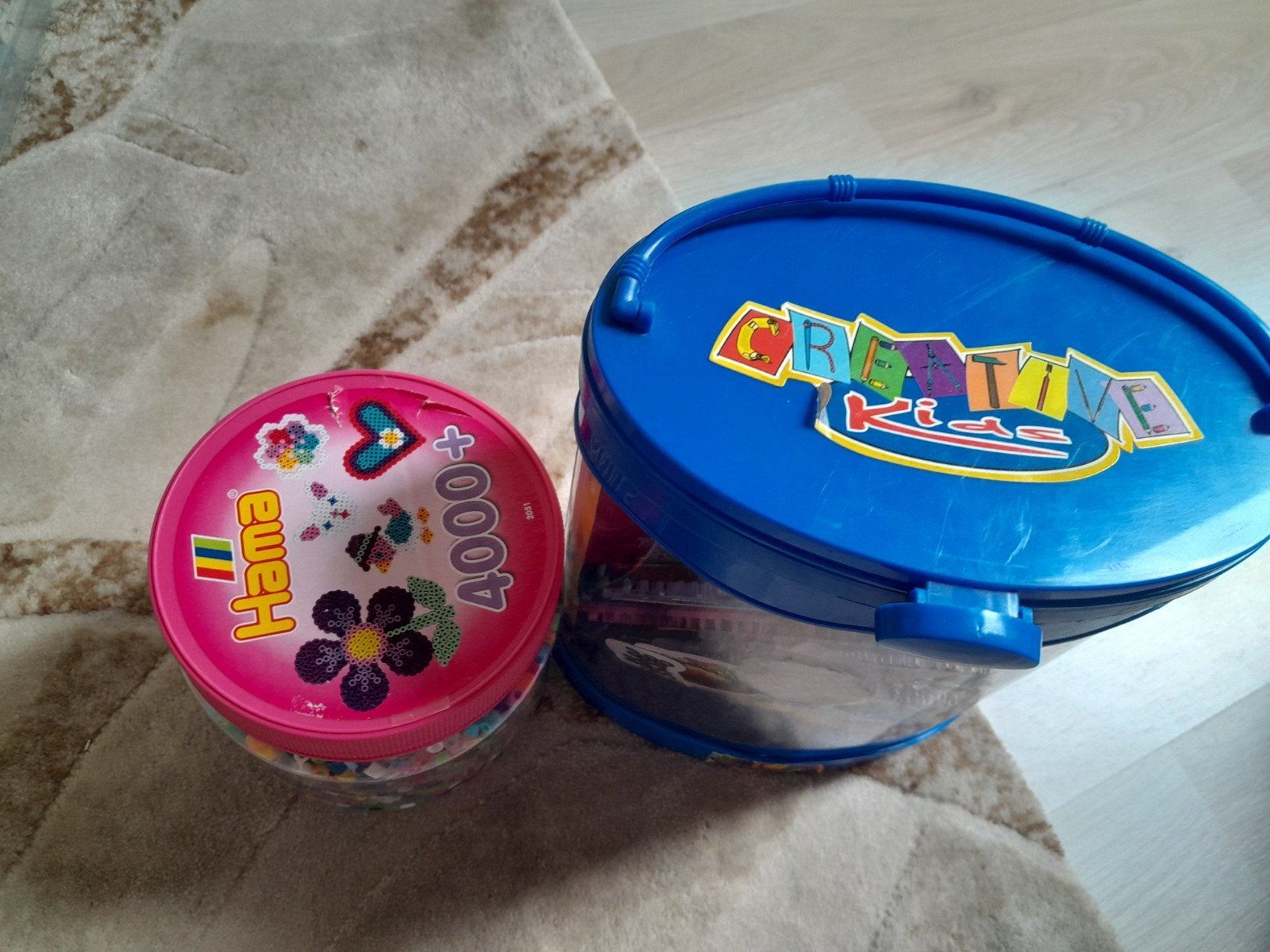 Hama strijkkralen set met diverse vormen en kralen, Kinderen en Baby's, Ophalen, Gebruikt, Knutselen
