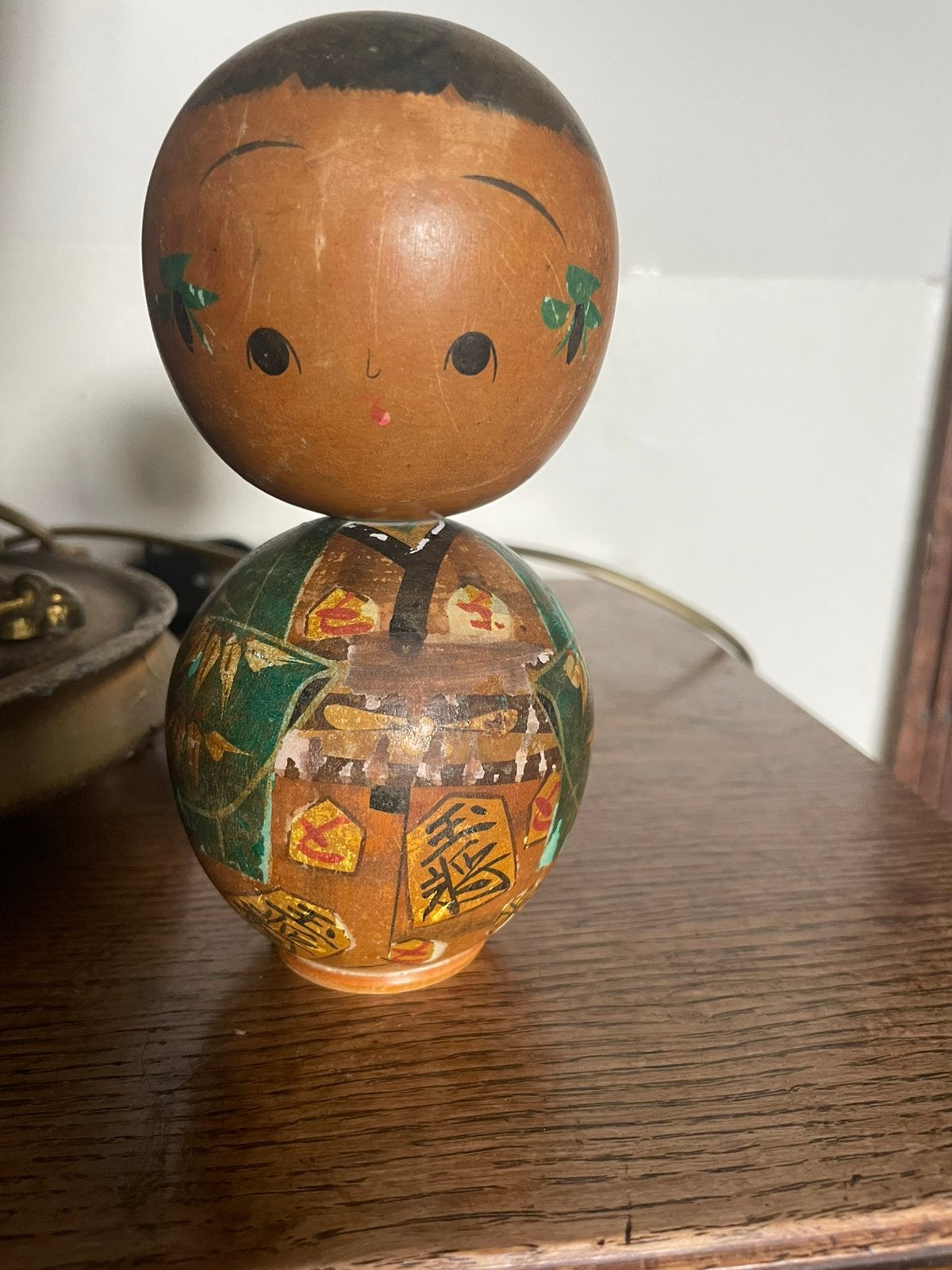 Antieke Japanse Kokeshi pop gesigneerd, Verzenden, Gebruikt, Pop