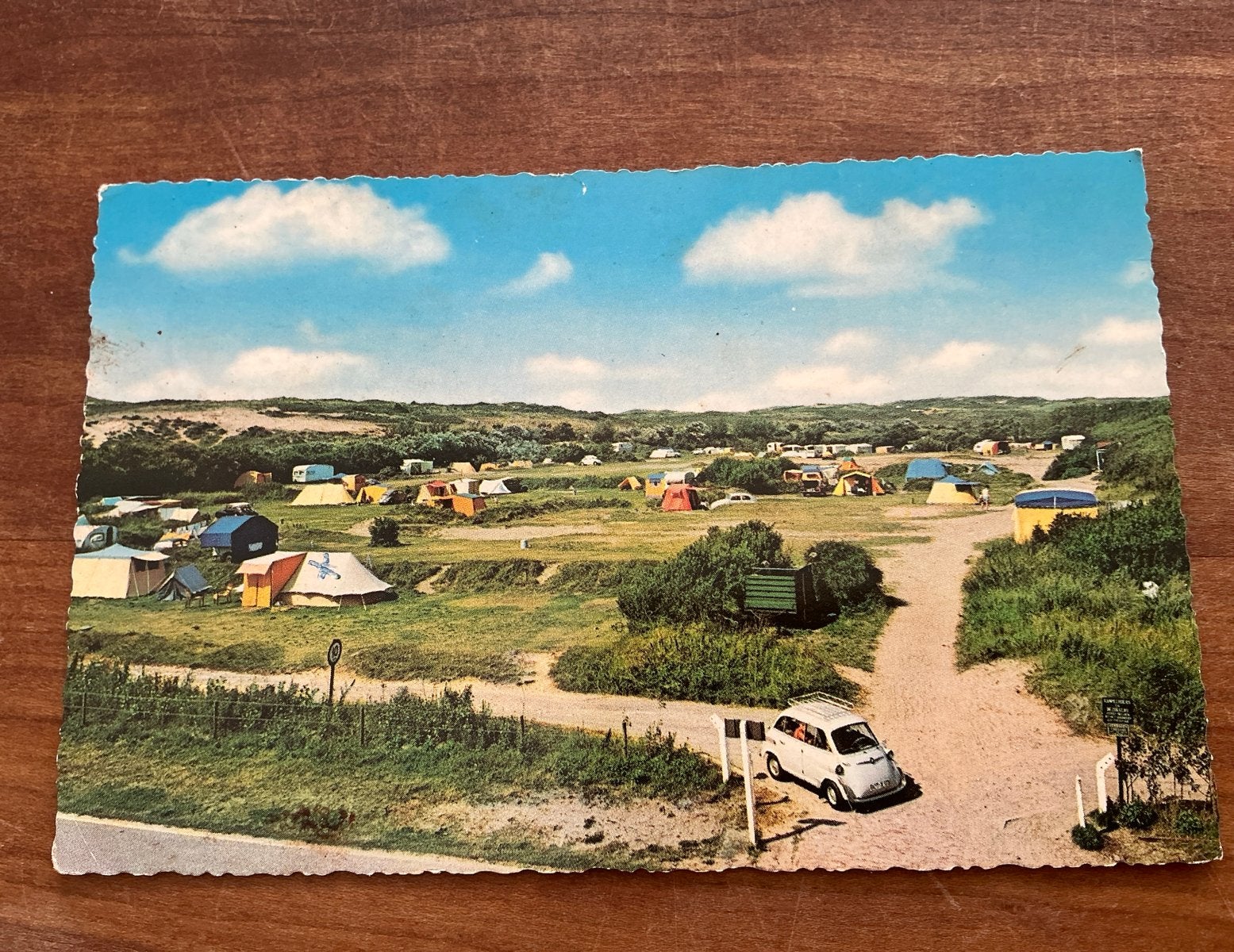 Oude ansichtkaart Camping Jan de Wit Noordwijkerhout, Ophalen of Verzenden, 1960 tot 1980, Gelopen, Zuid-Holland