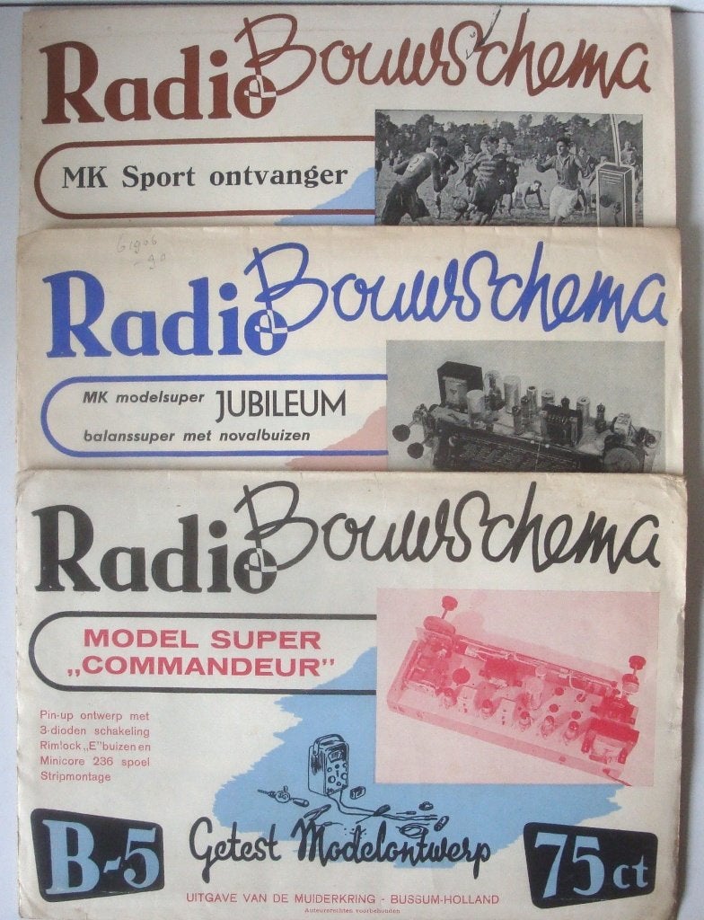 3 stuks Radio Bouwschema De Muiderkring: MK sportontvanger,, De Muiderkring Bussum, Elektrotechniek, Ophalen of Verzenden, Zo goed als nieuw