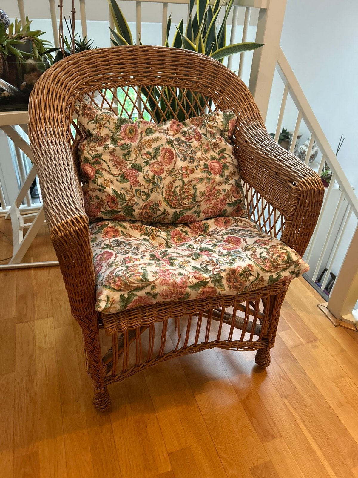 Prachtige Vintage Rotan / Wicker Fauteuil (Inclusief Kussens, Ophalen, Minder dan 75 cm, Riet of Rotan, Zo goed als nieuw