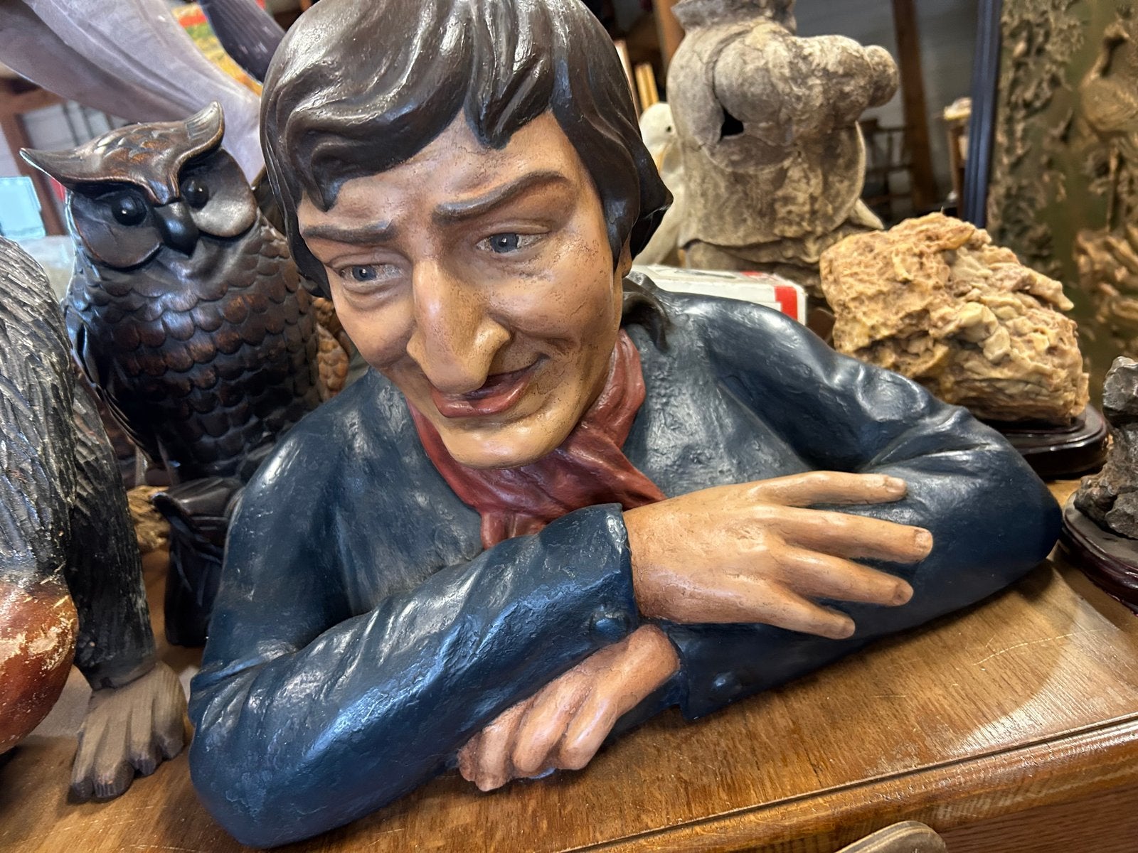 Antieke Buste van een Man - Uniek Decoratief Stuk, Ophalen of Verzenden