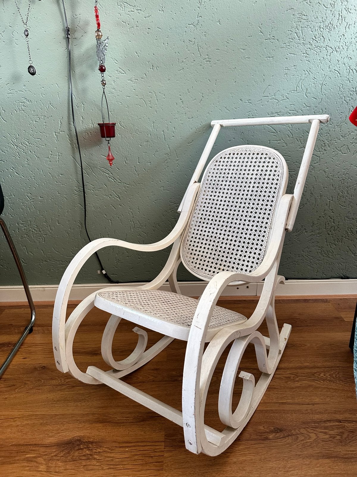 Vintage Schommelstoel voor Kinderen - Wit Rotan, Ophalen, Stoel(en)