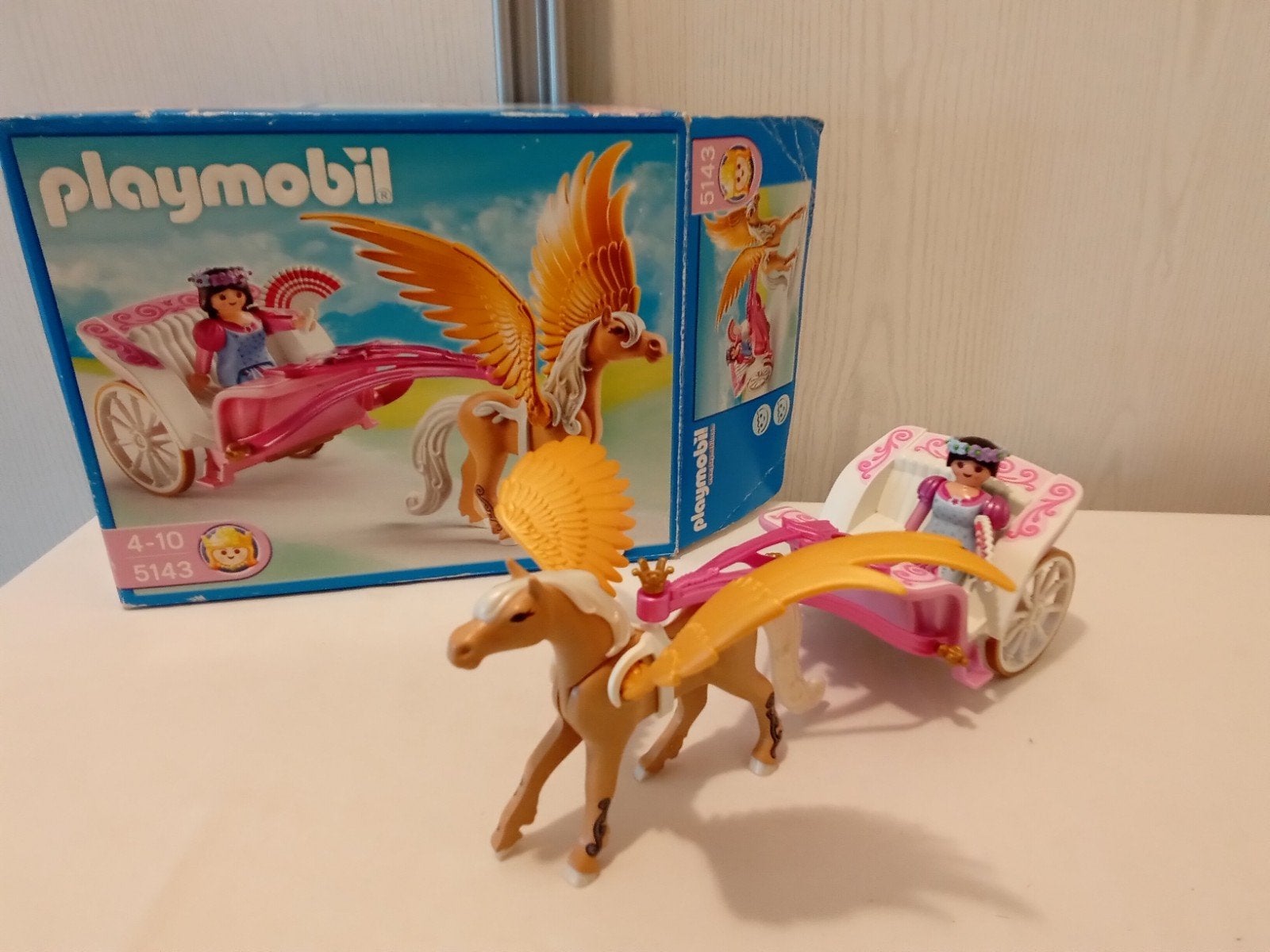 Playmobil 5143 Pegasus met koets compleet, Kinderen en Baby's, Complete set, Voertuig, Ophalen of Verzenden, Zo goed als nieuw