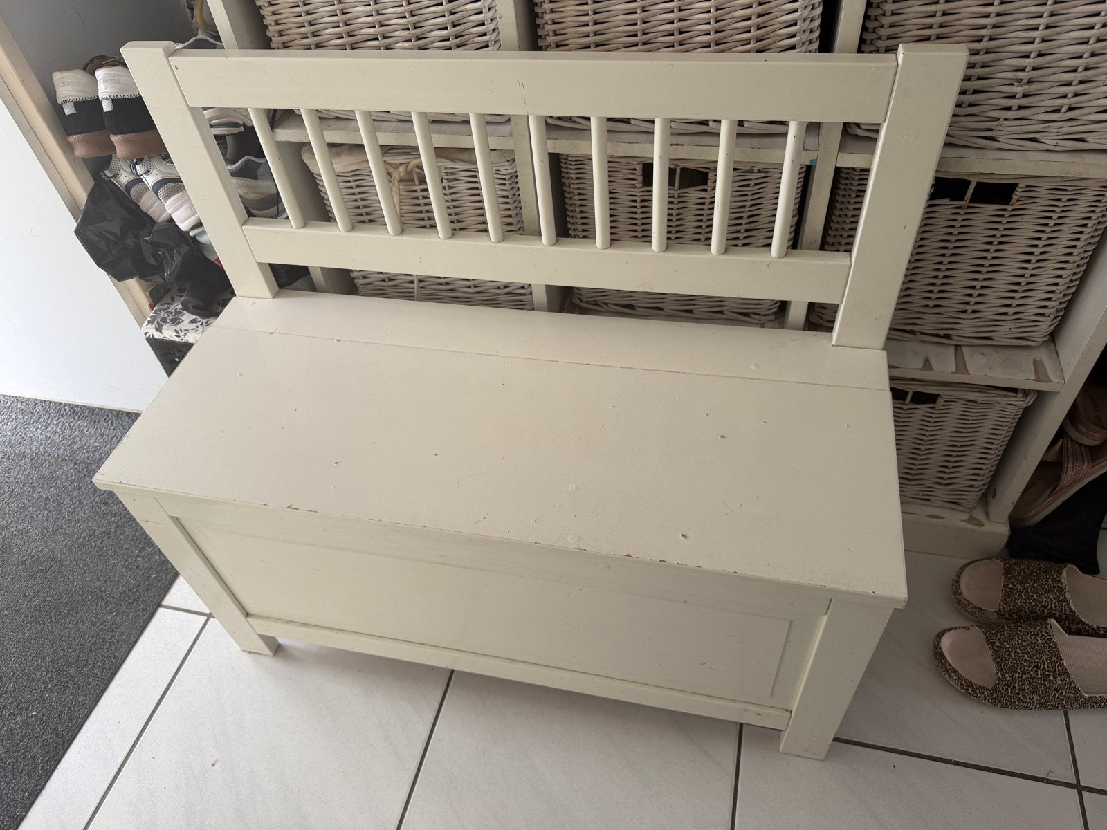 IKEA Bankje/Opbergbox - Wit, Ophalen, Opbergruimte, Gebruikt, Spaanplaat of MDF