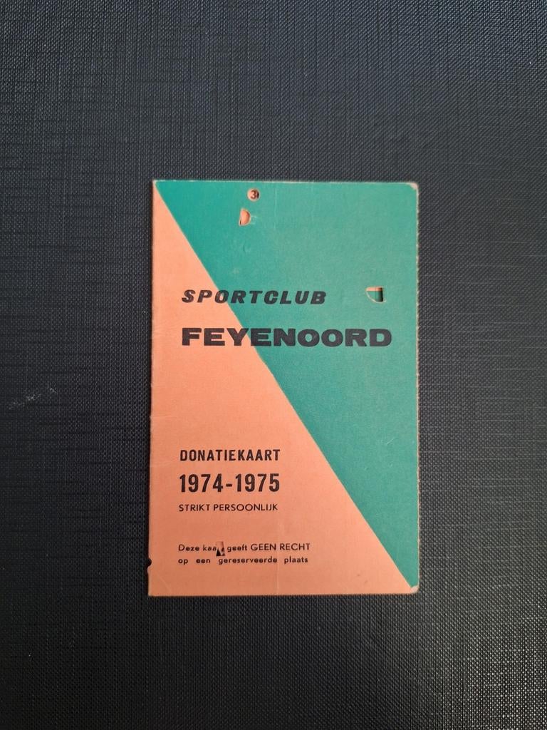 Seizoenskaart 1974-75 Feyenoord., Verzenden, Zo goed als nieuw, Feyenoord
