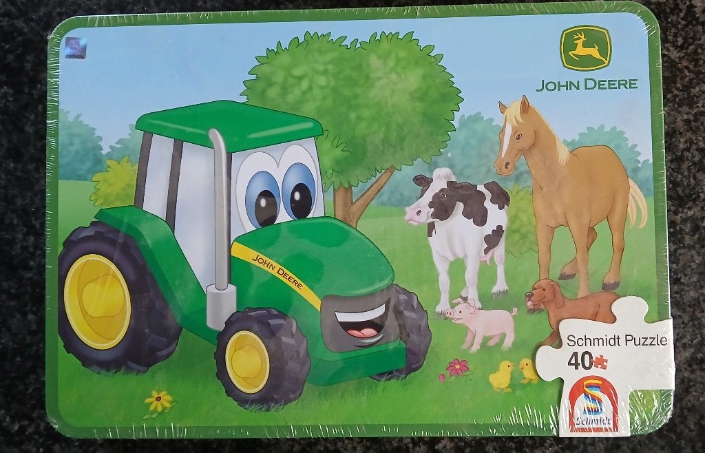 John Deere  (afbeelding) trekker puzzels in blik, Ophalen, 10 tot 50 stukjes, Nieuw, 4 tot 6 jaar
