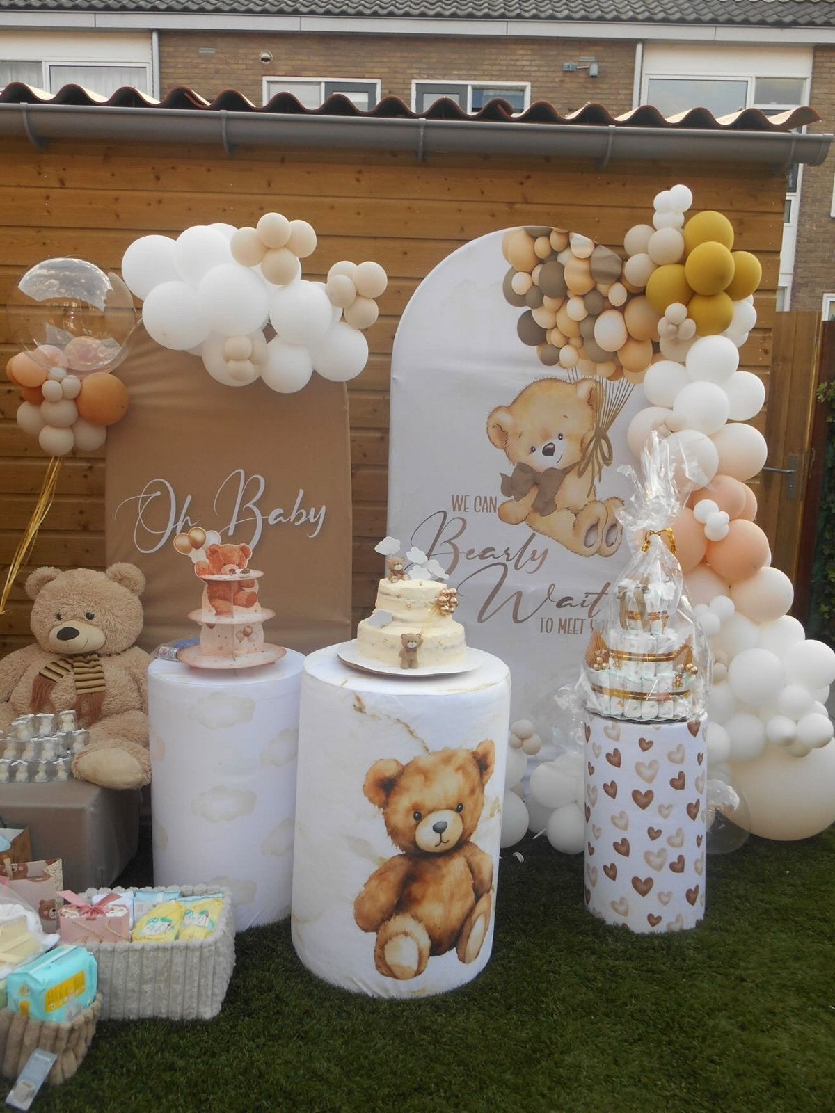 Baby shower backdrop te huur - Oh Baby Beertje, Ophalen of Verzenden, Zo goed als nieuw