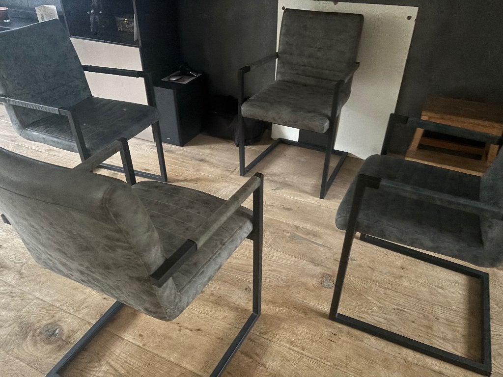 Eetkamerstoelen, Huis en Inrichting, Stoelen, Ophalen, Gebruikt, Vier, Grijs
