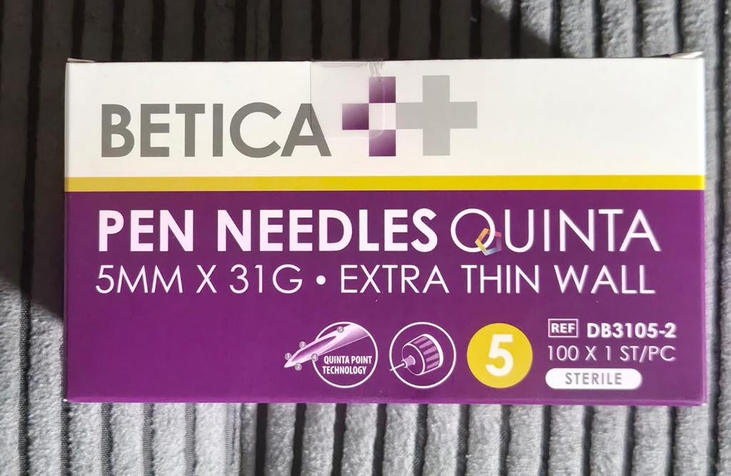 Betica insuline naalden 100 x 5mm ( nieuw ), Ophalen, Nieuw