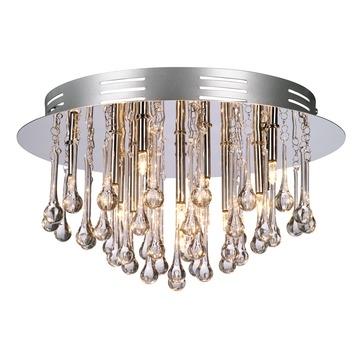 Plafondlamp met glazen druppels, Huis en Inrichting, Ophalen, Gebruikt, Glas