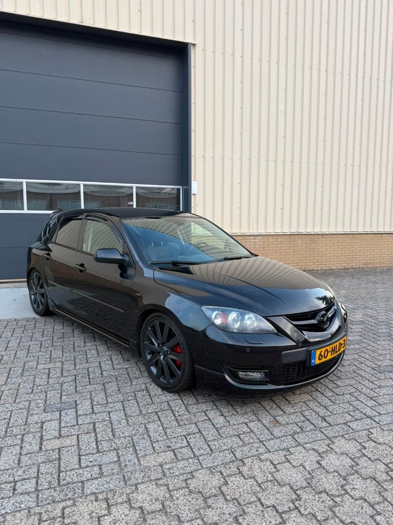 Mazda 3 2.3 MPS 2009 Zwart, Zwart, 4 cilinders, Leder en Stof, 75 €/maand