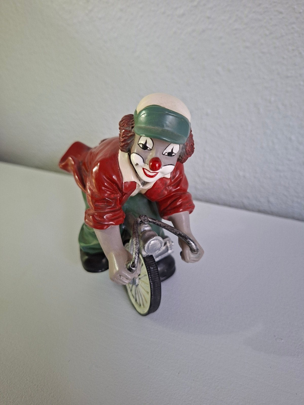 Beeldje Clown op Fiets - Decoratief en Uniek, Verzamelen, Ophalen, Gebruikt