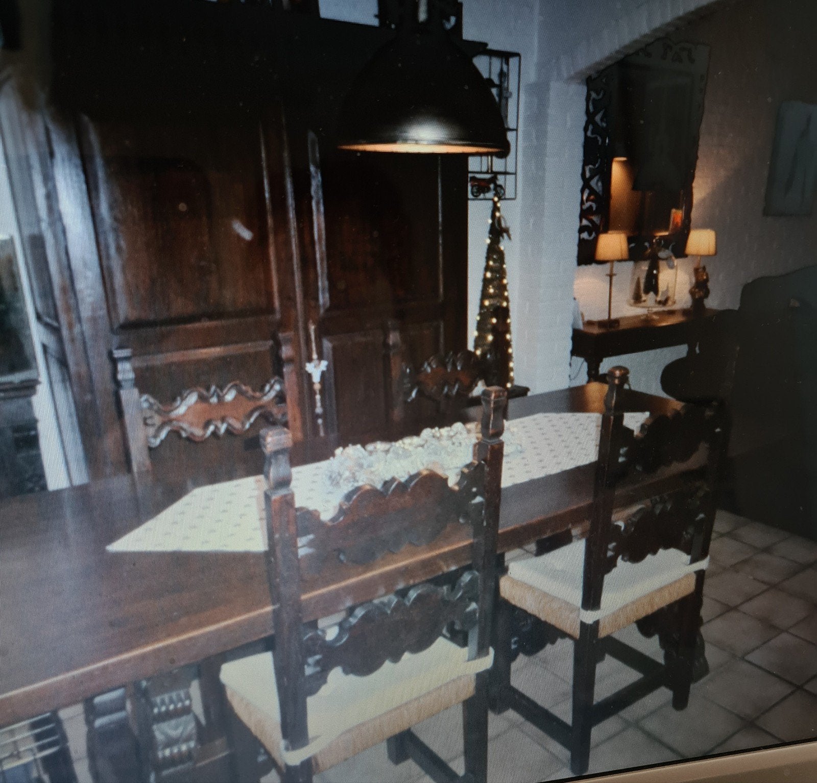 Portugese stoelen 4 stuks, Huis en Inrichting, Ophalen, Gebruikt, Hout, Vier