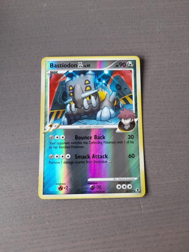 2009 rising rivals 2/111 bastiodon reverse, Ophalen of Verzenden, Gebruikt, Losse kaart, Foil
