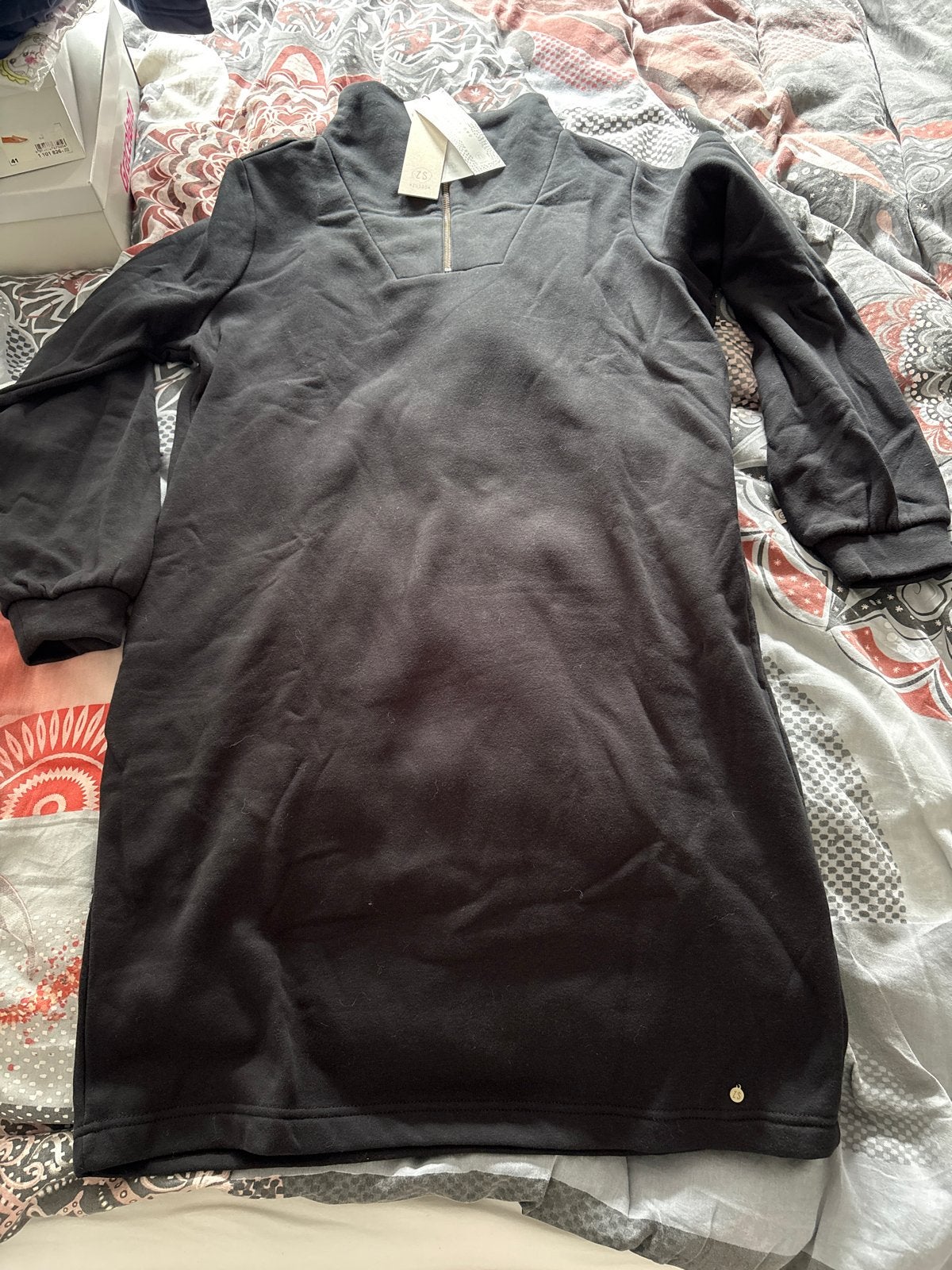 Zusss sweaterjurk met ritsluiting mast L, Zwart, Maat 42/44 (L), Nieuw, Ophalen of Verzenden