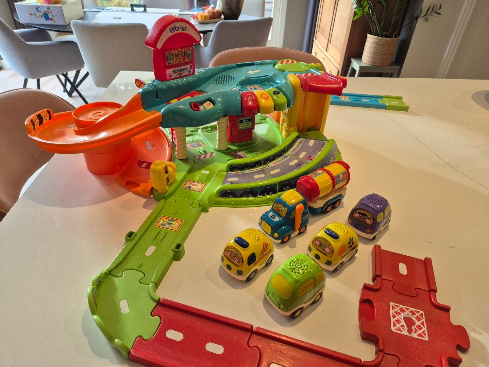 VTech Toet Toet Auto'garage met 5 auto's, Elektrisch, Ophalen, Overige merken, Racebaan