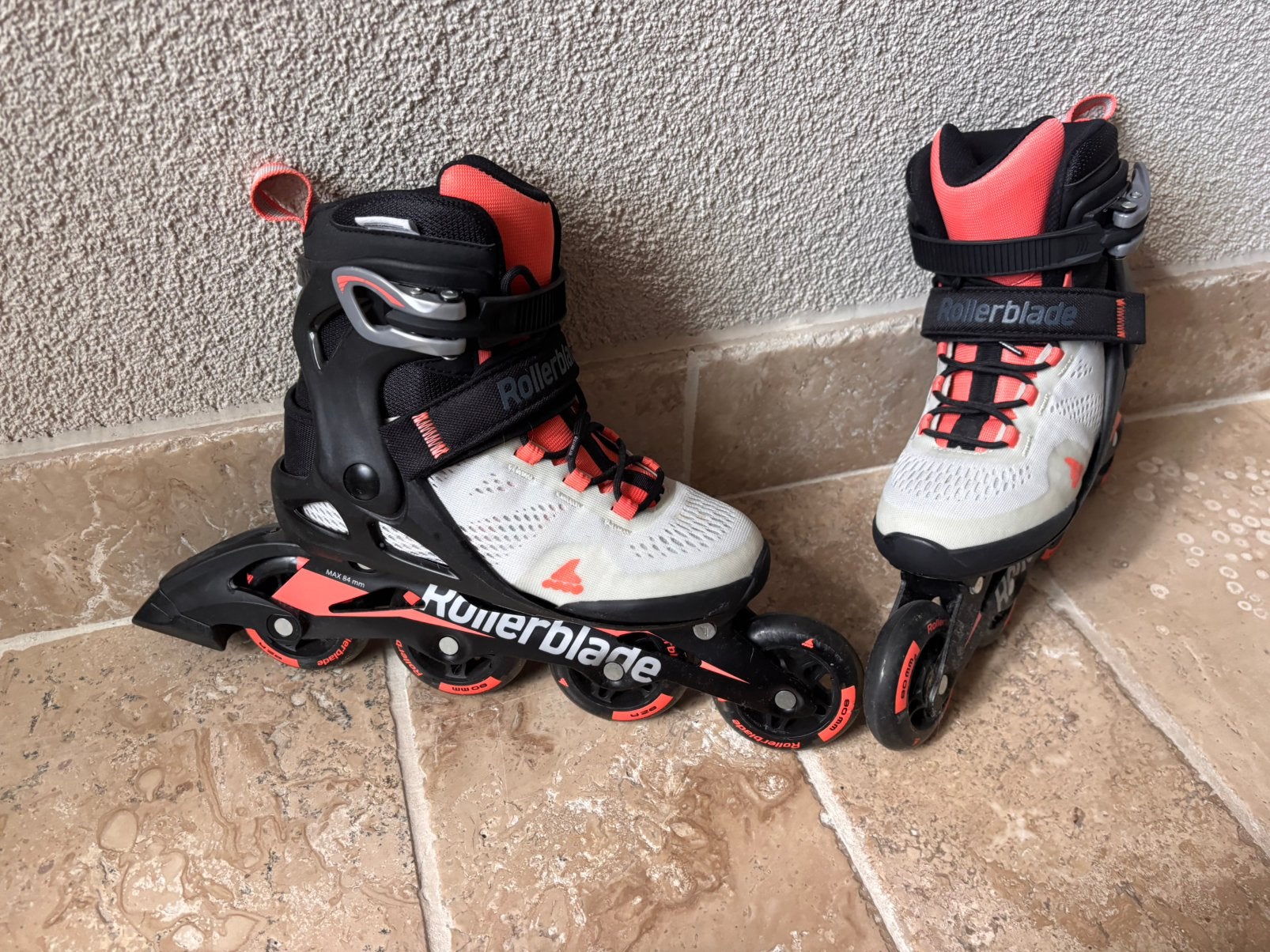 Damesrolschaatsen Rollerblade Macroblade 80, Ophalen of Verzenden, Zo goed als nieuw