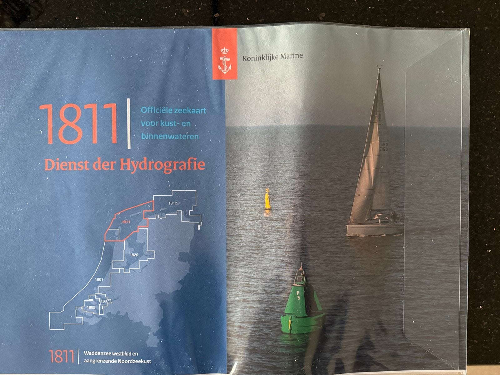 Officiële zeekaart 1811 Waddenzee westblad en Noordzeekust, Ophalen, 2000 tot heden, Nederland, Landkaart