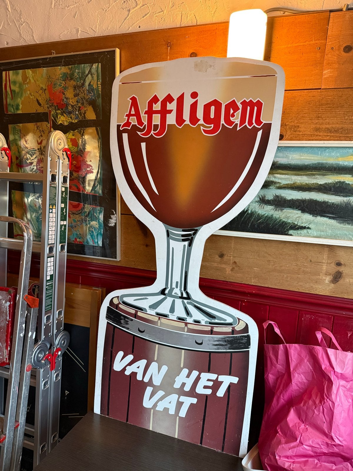 Affligem 'Van het Vat' Reclamebord, Ophalen of Verzenden, Gebruikt