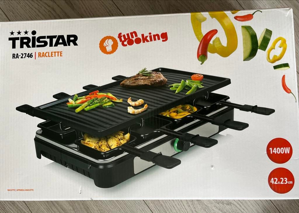 Tristar RA-2746 Raclette Gourmetstel 1400W, Witgoed en Apparatuur, Gourmetstellen, 4 t/m 7 personen, Ophalen of Verzenden