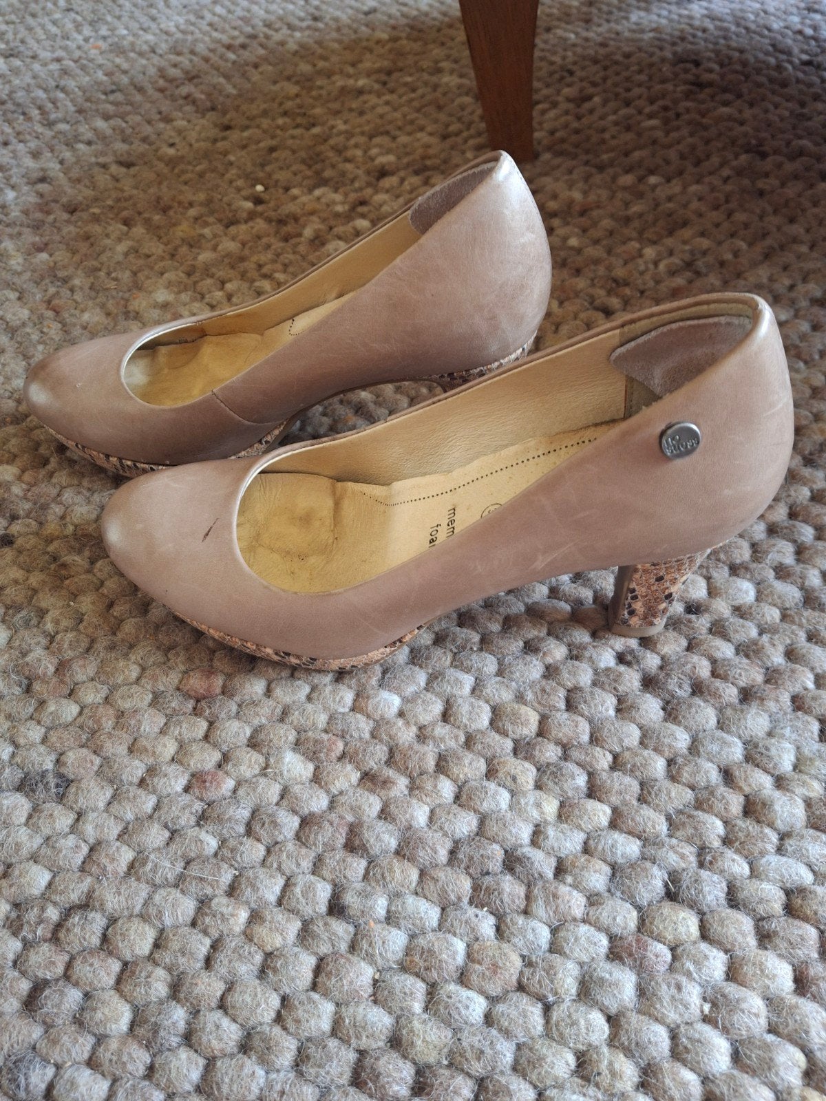 Stijlvolle 'no stress' pumps met slangenprint hak, Pumps, Beige, No stress, Ophalen of Verzenden
