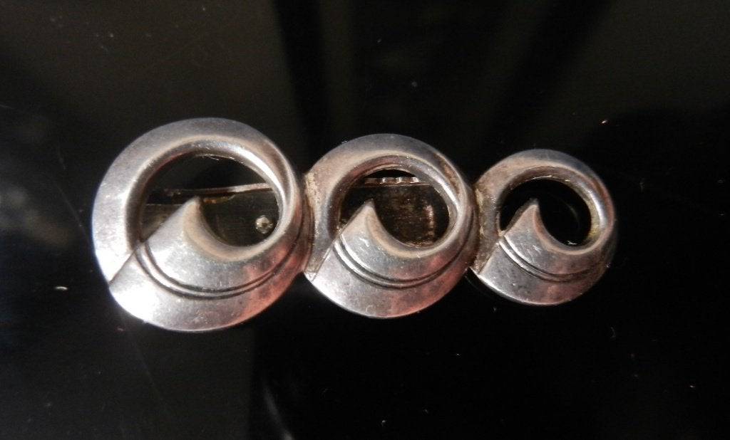 Zilver broche clip Lutz & Weiss Pforzheim jaren 30 b. 4,7 cm, Ophalen of Verzenden, Zilver, Broche