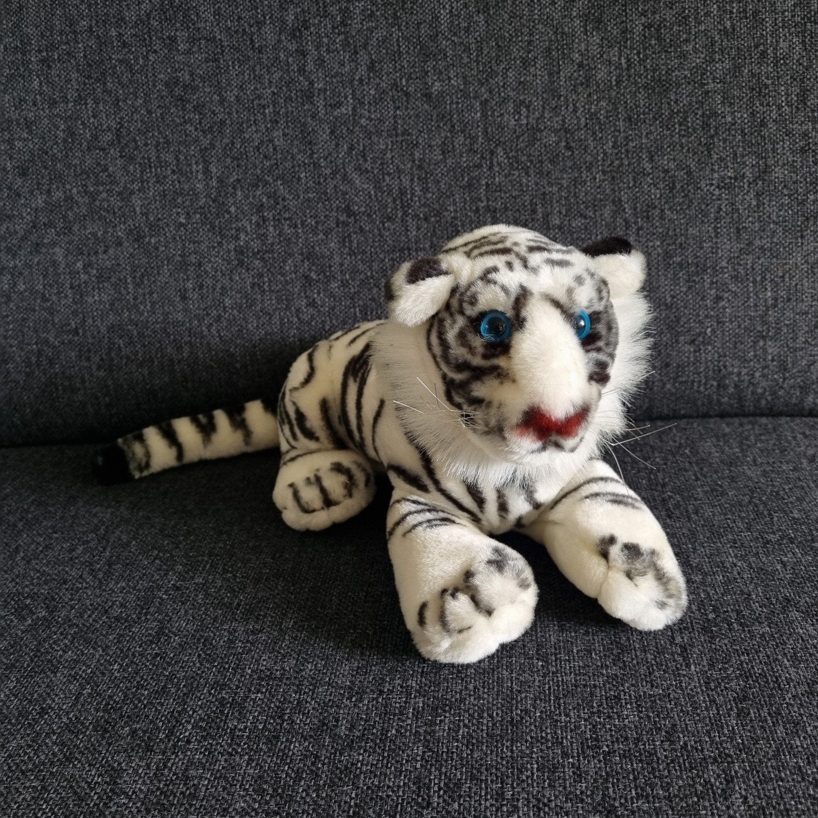 Witte tijger knuffel gestreept zwart wit, Ophalen of Verzenden, Overige typen