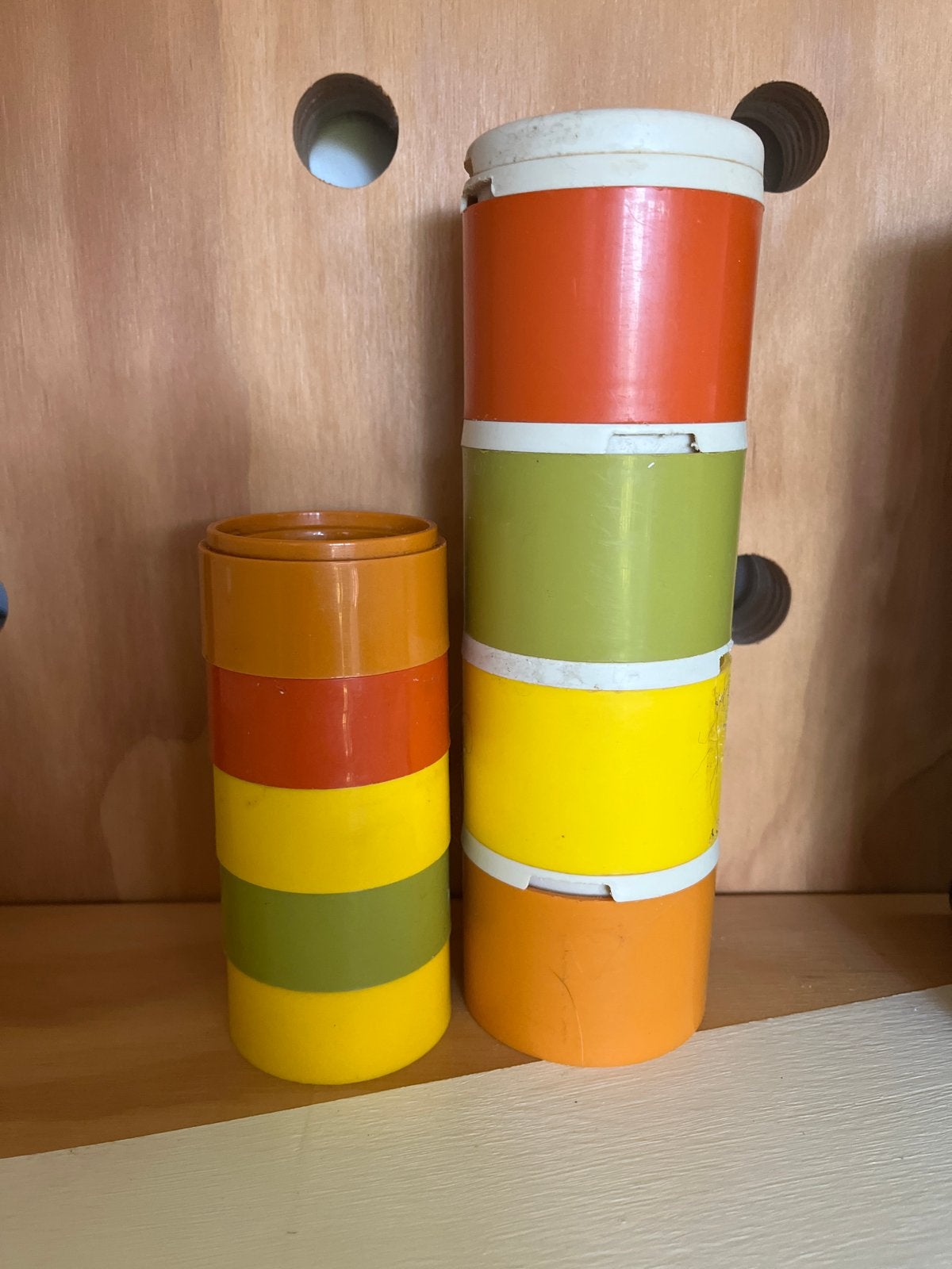 Tupperware retro camping eierdopjes en kruidenpotjes, Gebruikt, Overige typen, Oranje, Ophalen of Verzenden