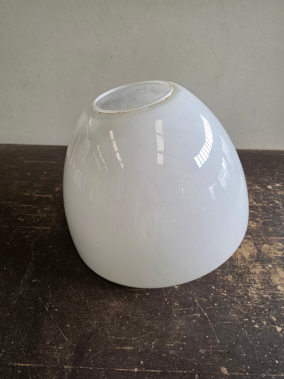 vintage dichte hanglamp melkglas, Ophalen of Verzenden, Hanglamp