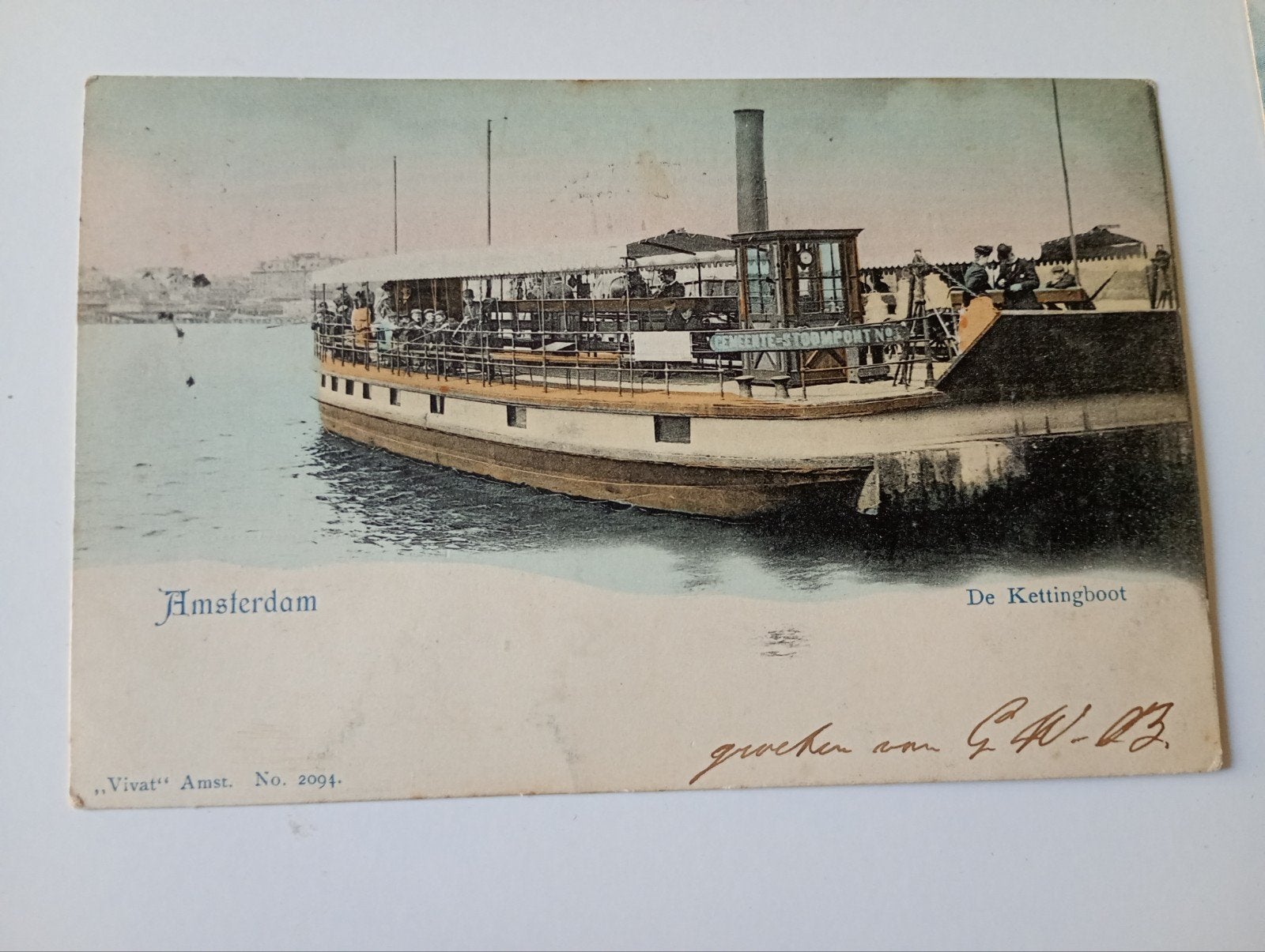 Amsterdam Noord Veerpont 1904, Ophalen of Verzenden, Voor 1920, Gelopen, Noord-Holland